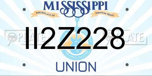 II2Z228 Mississippi License Plate