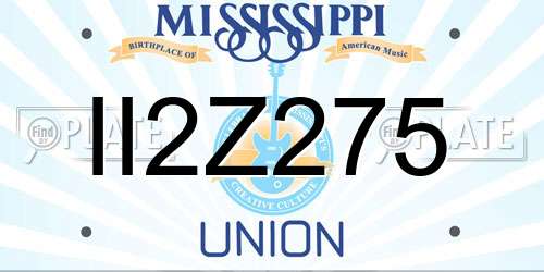 II2Z275 Mississippi License Plate