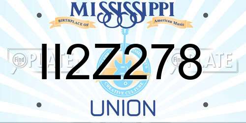 II2Z278 Mississippi License Plate