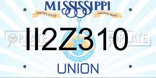 II2Z310 Mississippi License Plate