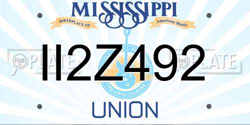 II2Z492 Mississippi License Plate