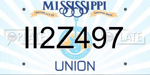 II2Z497 Mississippi License Plate