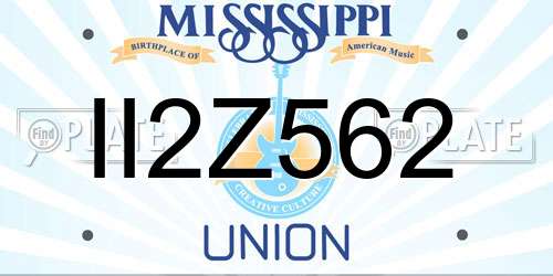 II2Z562 Mississippi License Plate
