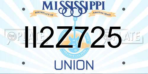II2Z725 Mississippi License Plate