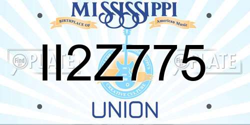 II2Z775 Mississippi License Plate