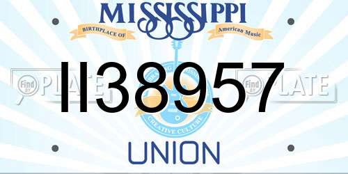 II38957 Mississippi License Plate