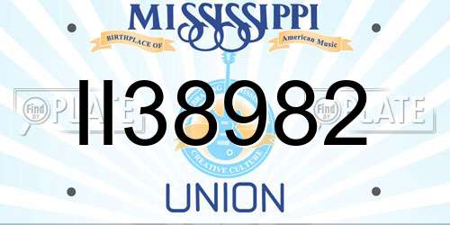 II38982 Mississippi License Plate