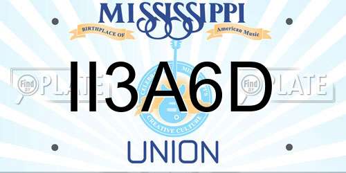 II3A6D Mississippi License Plate