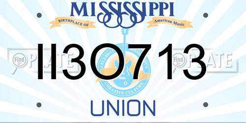 II3O713 Mississippi License Plate