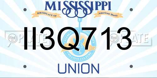 II3Q713 Mississippi License Plate