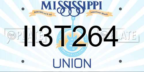 II3T264 Mississippi License Plate