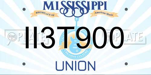 II3T900 Mississippi License Plate