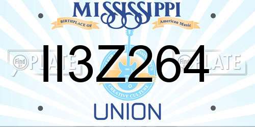 II3Z264 Mississippi License Plate