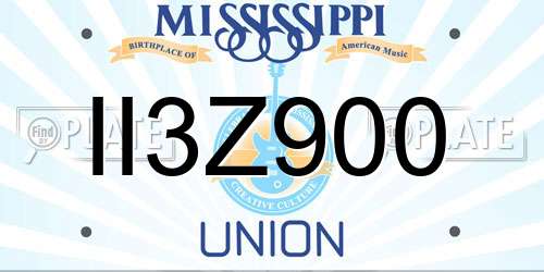 II3Z900 Mississippi License Plate