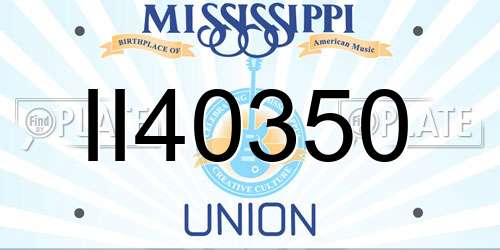 II40350 Mississippi License Plate