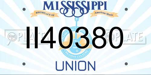 II40380 Mississippi License Plate