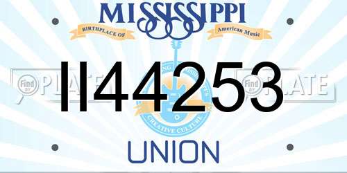 II44253 Mississippi License Plate