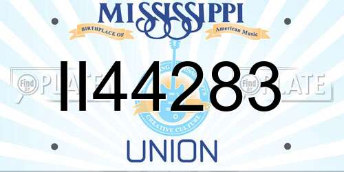 II44283 Mississippi License Plate