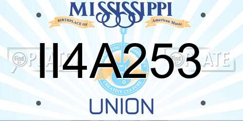 II4A253 Mississippi License Plate