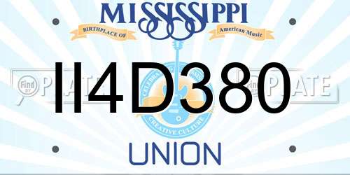 II4D380 Mississippi License Plate