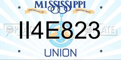 II4E823 Mississippi License Plate