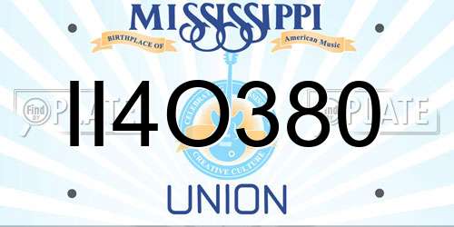 II4O380 Mississippi License Plate