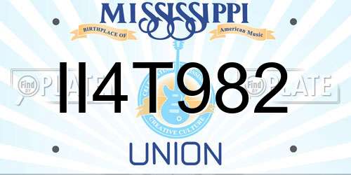 II4T982 Mississippi License Plate