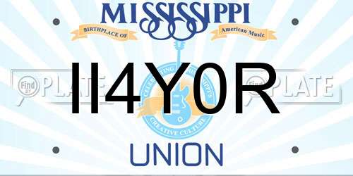 II4Y0R Mississippi License Plate