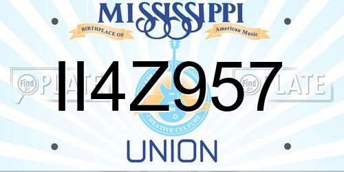II4Z957 Mississippi License Plate