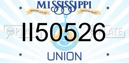 II50526 Mississippi License Plate