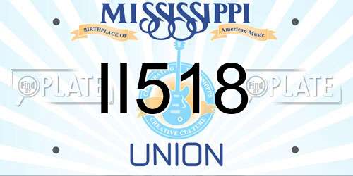 II518 Mississippi License Plate