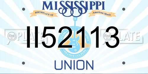 II52113 Mississippi License Plate