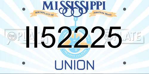 II52225 Mississippi License Plate