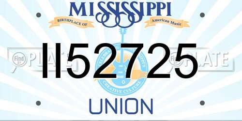 II52725 Mississippi License Plate