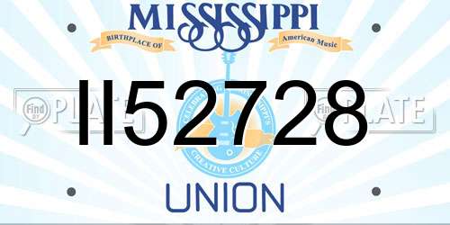 II52728 Mississippi License Plate