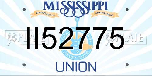 II52775 Mississippi License Plate