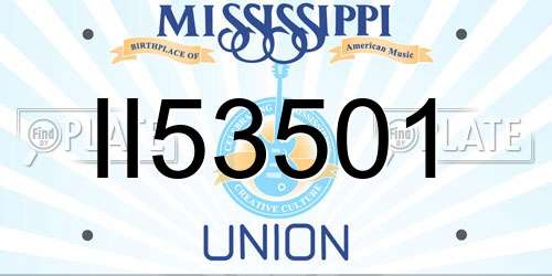 II53501 Mississippi License Plate