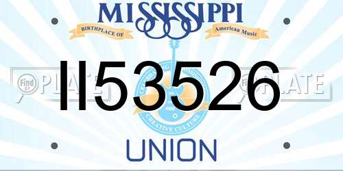 II53526 Mississippi License Plate
