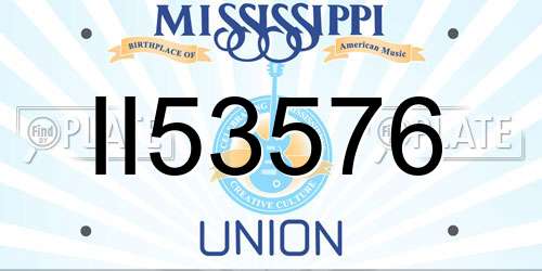 II53576 Mississippi License Plate