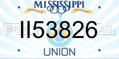 II53826 Mississippi License Plate