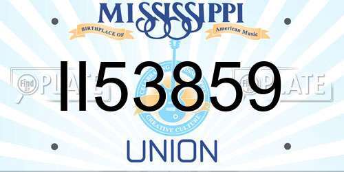 II53859 Mississippi License Plate