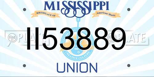 II53889 Mississippi License Plate