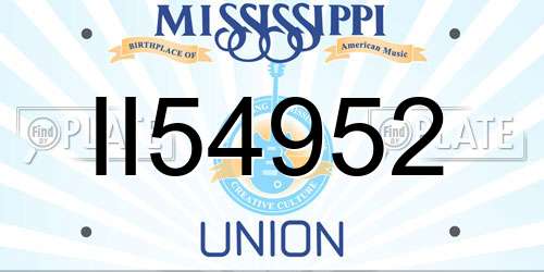 II54952 Mississippi License Plate