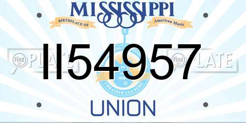 II54957 Mississippi License Plate