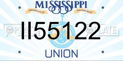 II55122 Mississippi License Plate