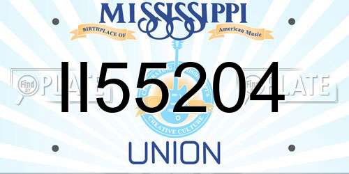 II55204 Mississippi License Plate