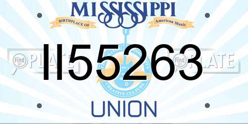 II55263 Mississippi License Plate