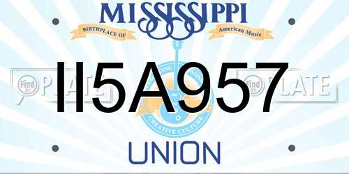 II5A957 Mississippi License Plate