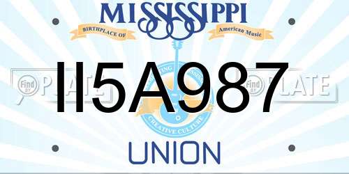 II5A987 Mississippi License Plate