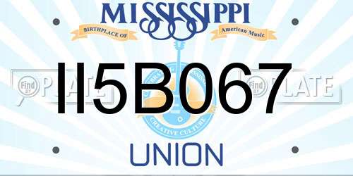 II5B067 Mississippi License Plate